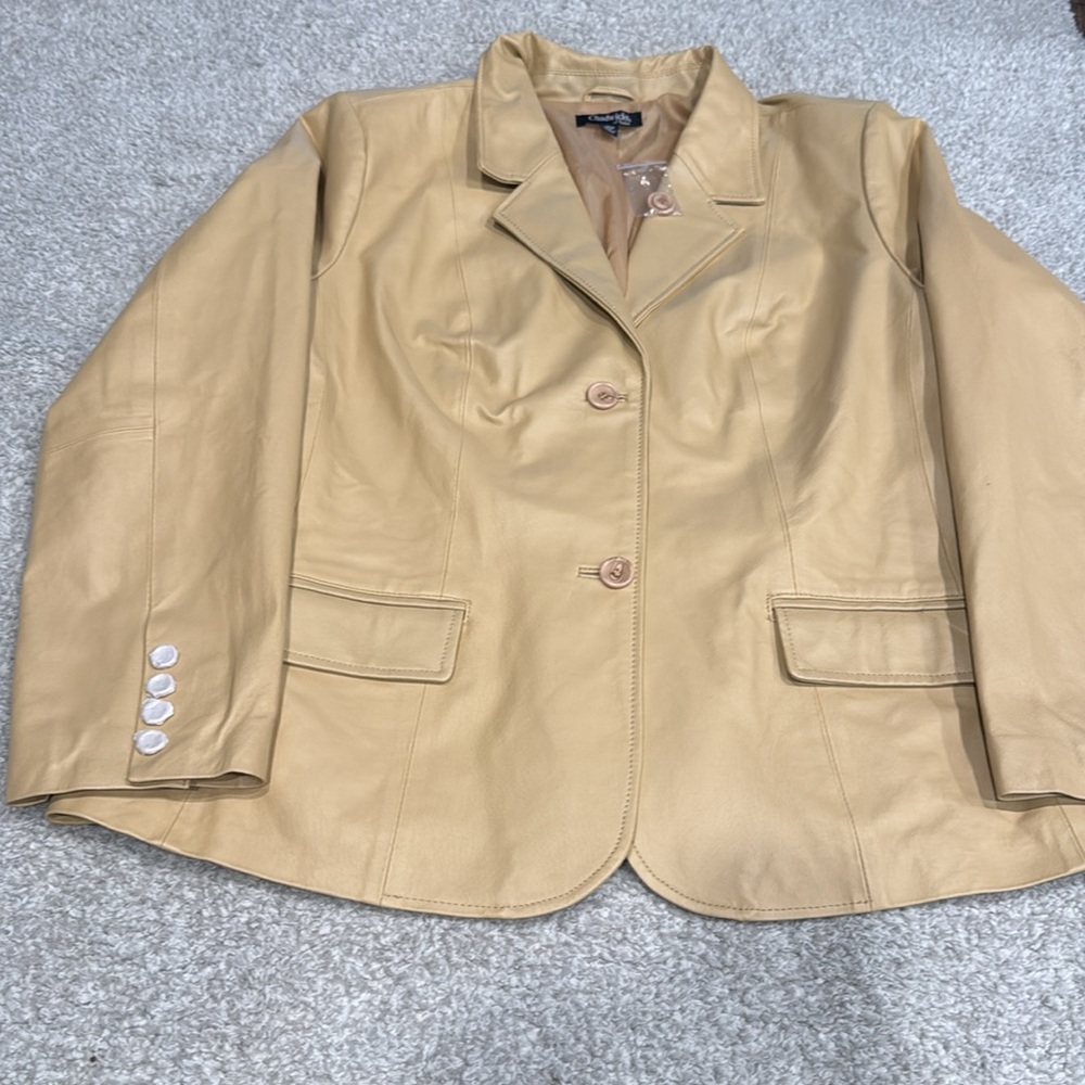 Women’s leather blazer - Picture 4 of 9